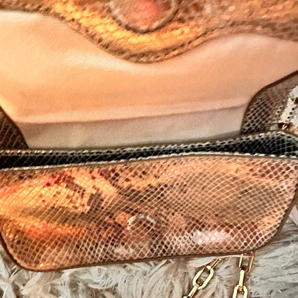 Tory Burch Metallic Snake Print Clutch - Picture 3 of 7